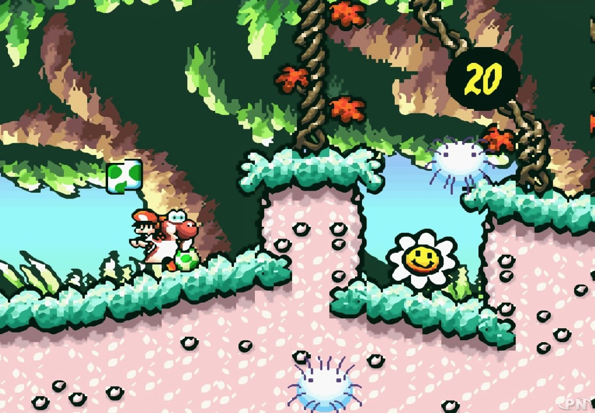 Image du jeu Yoshi's Island sur Super Nintendo.