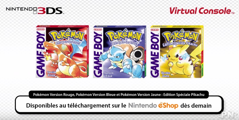 Pokemon Rouge, Bleu, Jaune VC compatibles avec la banque Pokémon ...