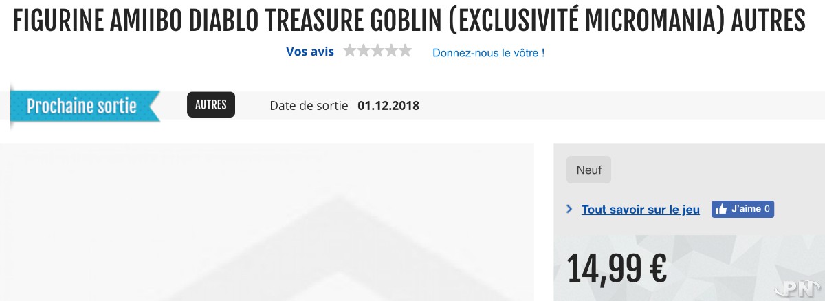 Pré-commande amiibo diablo : Treasure Goblin (exclusivité Micromania)