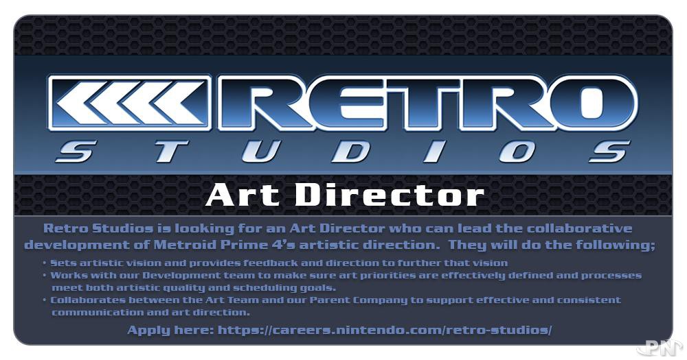 Recrutement Retro Studios Directeur Artistique Metroid Prime 4