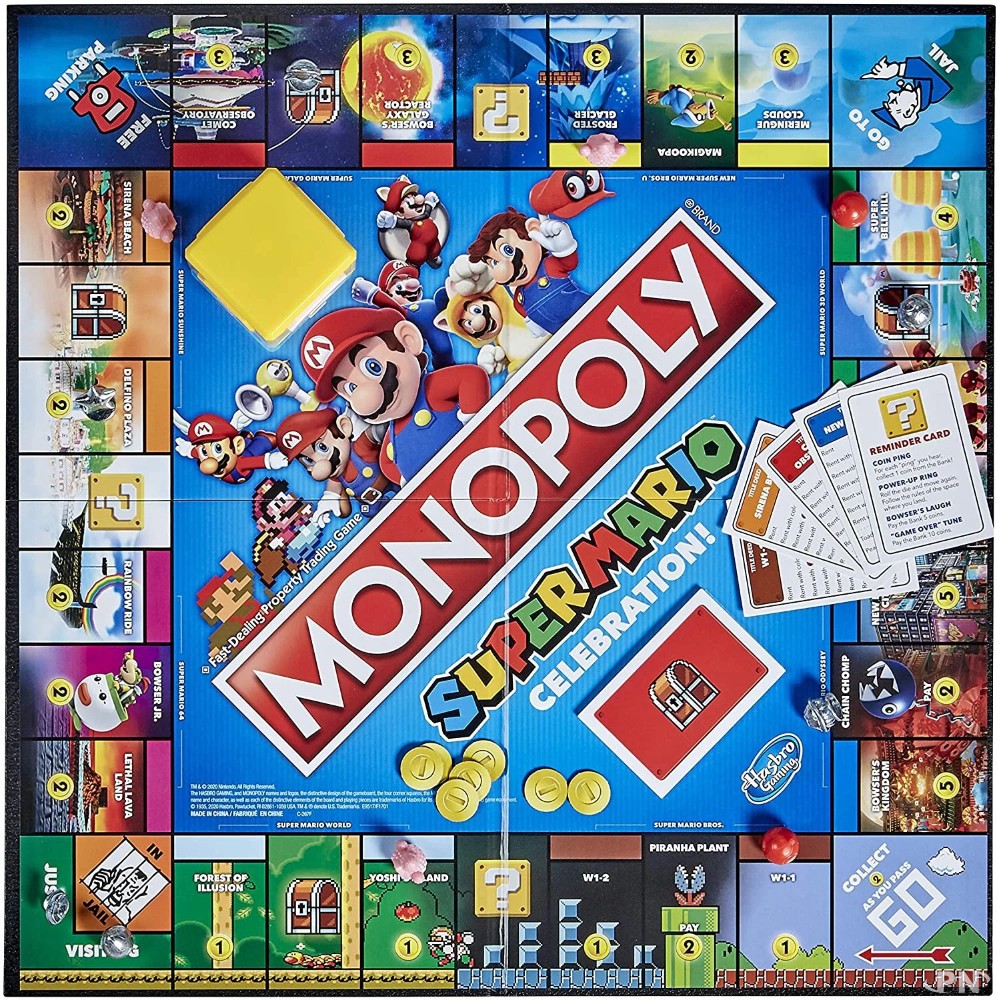 Hasbro Monopoly Super Mario Edition : plateau de jeu (vue de dessus)