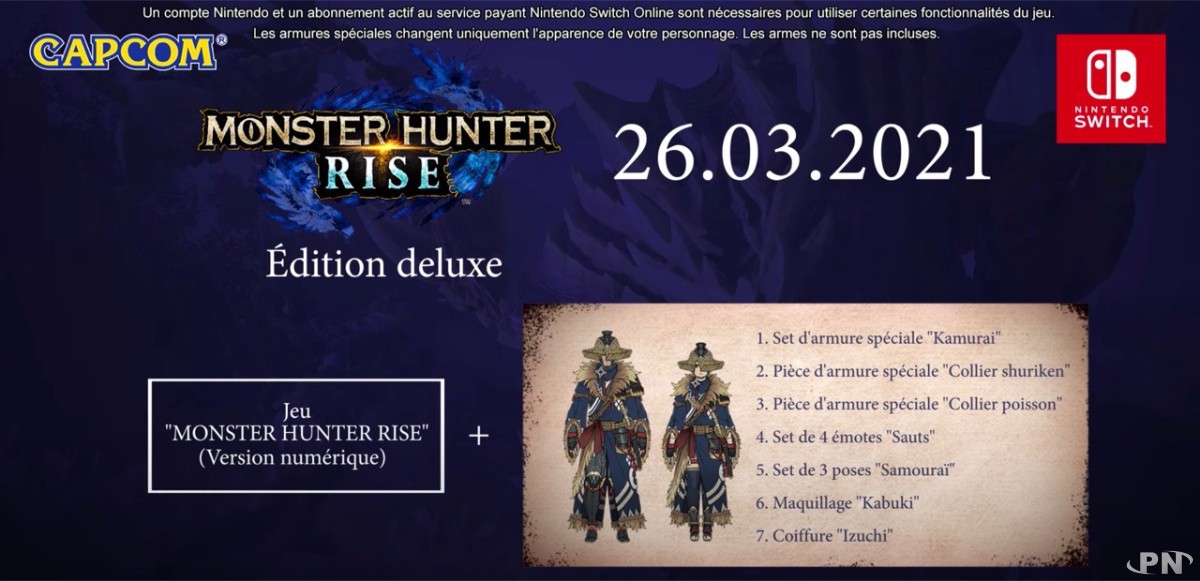 Le contenu de l'édition Deluxe de Monster Hunter Rise