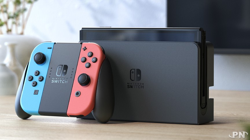 La Nintendo Switch OLED avec Joy-Cons Bleu Néon et Rouge Néon