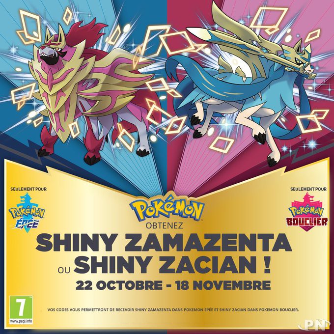 SwSh: Distribuição Shiny Zacian e Shiny Zamazenta em Portugal