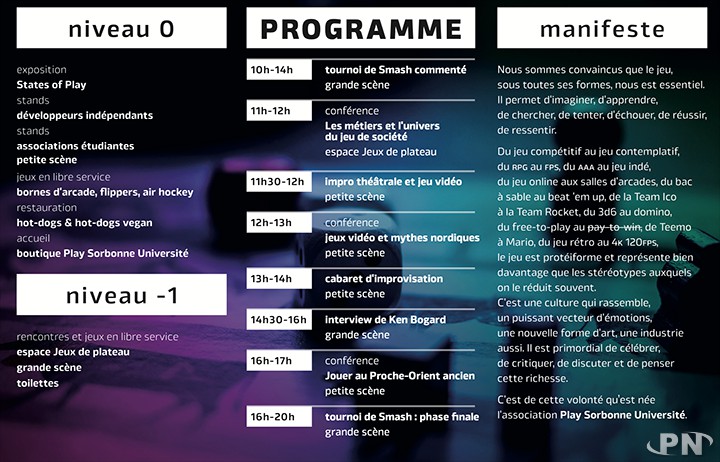 Programme du Play U Sorbonne Festival