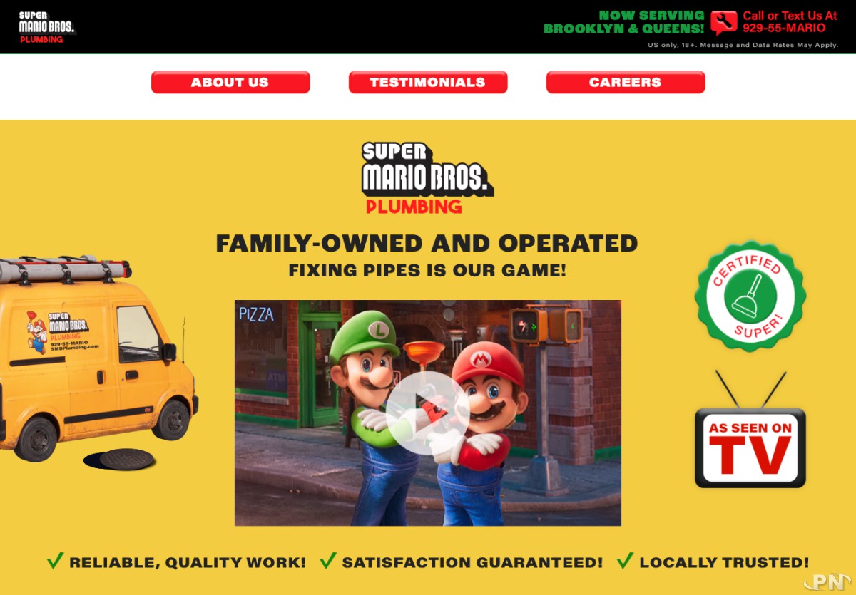 Site Internet de l'activité professionnelle des frères Super Mario