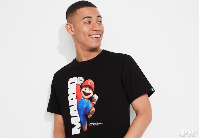 Modèle de t-shirt  Uniqlo série Super Mario Bros Le Film pour hommes (avril 2023)