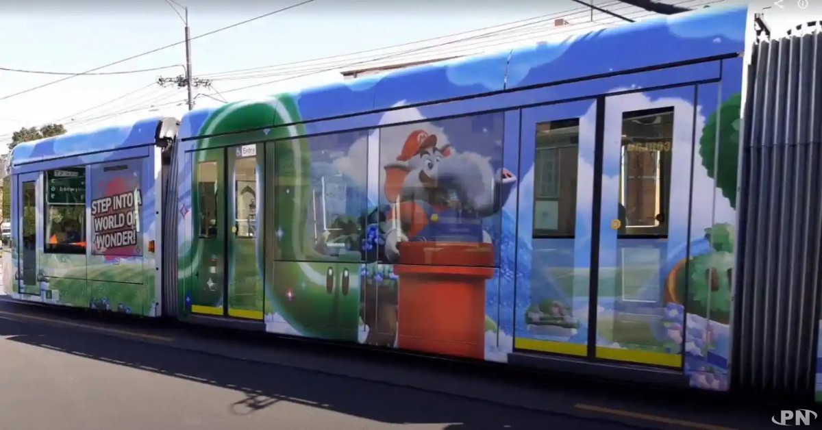 Tramway Super Mario Bros Wonder à Melbourne (arrière du tram)