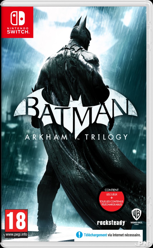 Jaquette de Batman Arkham Trilogie sur Nintendo Switch (sortie le 01/12/2023)