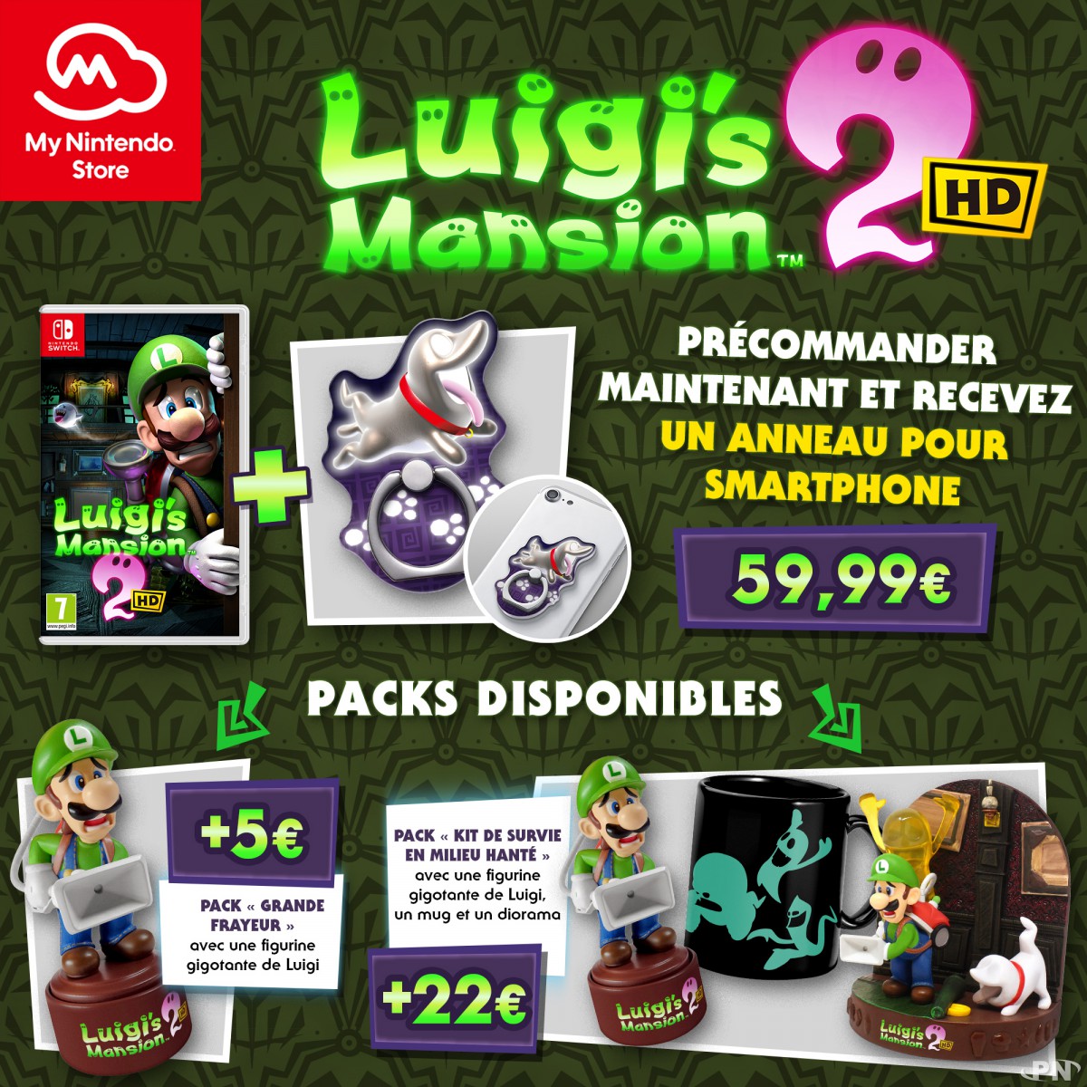 Nintendo France détaille deux offres pour accompagner la sortie de Luigi's Mansion 2 HD sur Nintendo Switch contre 5 ou 22€ de plus