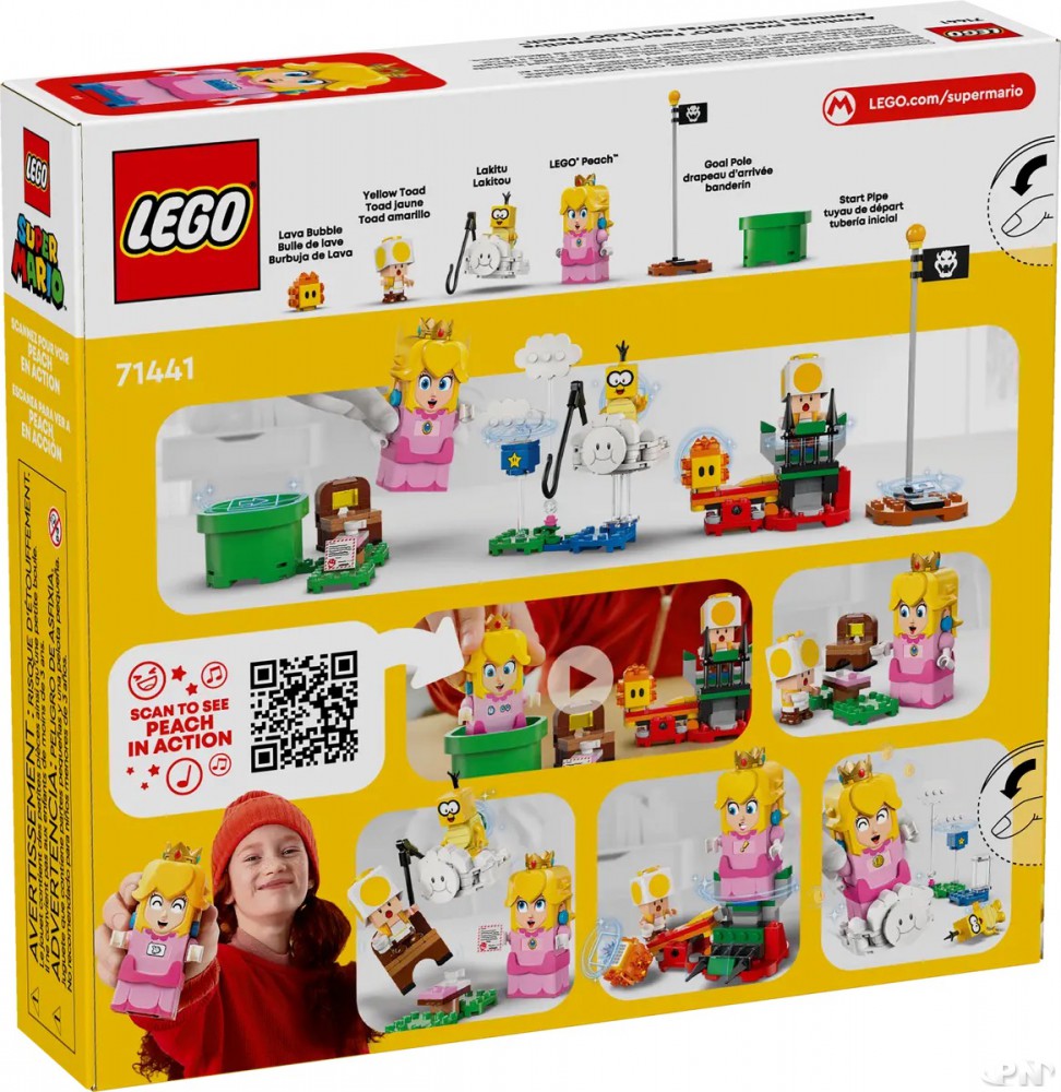 Packaging arrière du set Lego Super Mario n°71441 Les Aventures de Lego Peach interactive