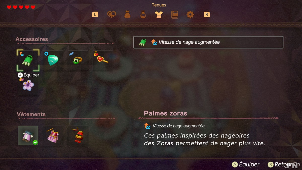 Capture écran du jeu The Legend of Zelda: Echoes of Wisdom (texte en français)