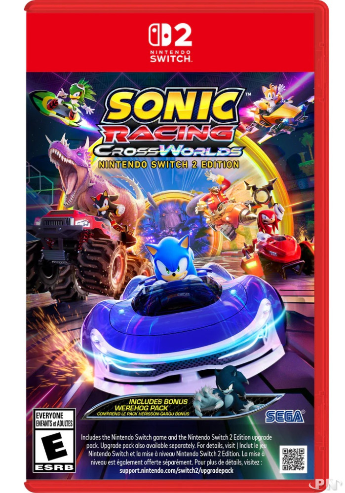 Jaquette américaine du jeu Sonic Racing: CrossWorlds sur Nintendo Switch 2