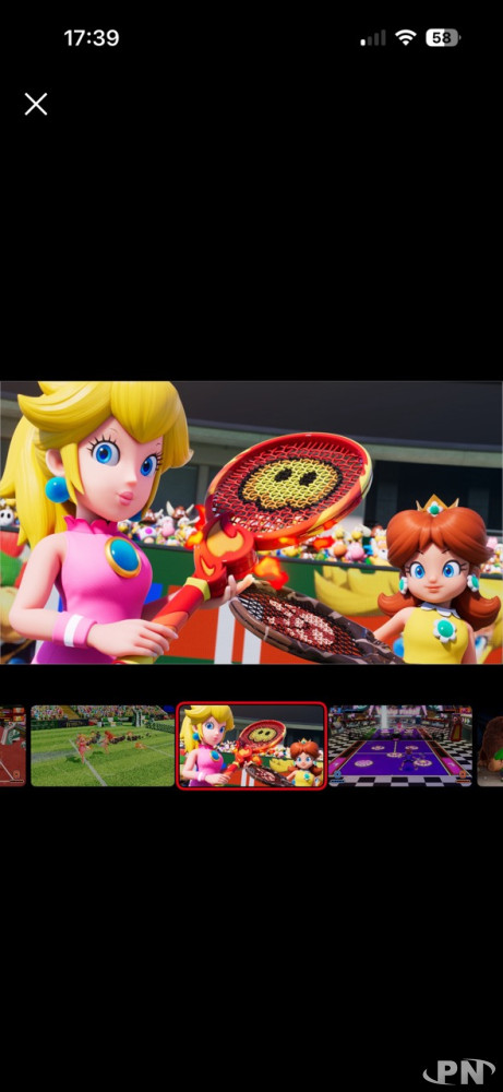 Consultation d'une image de Mario Tennis Fever sur l'application Nintendo Store