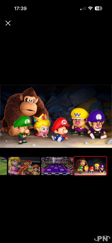 Consultation d'une image de Mario Tennis Fever sur l'application Nintendo Store