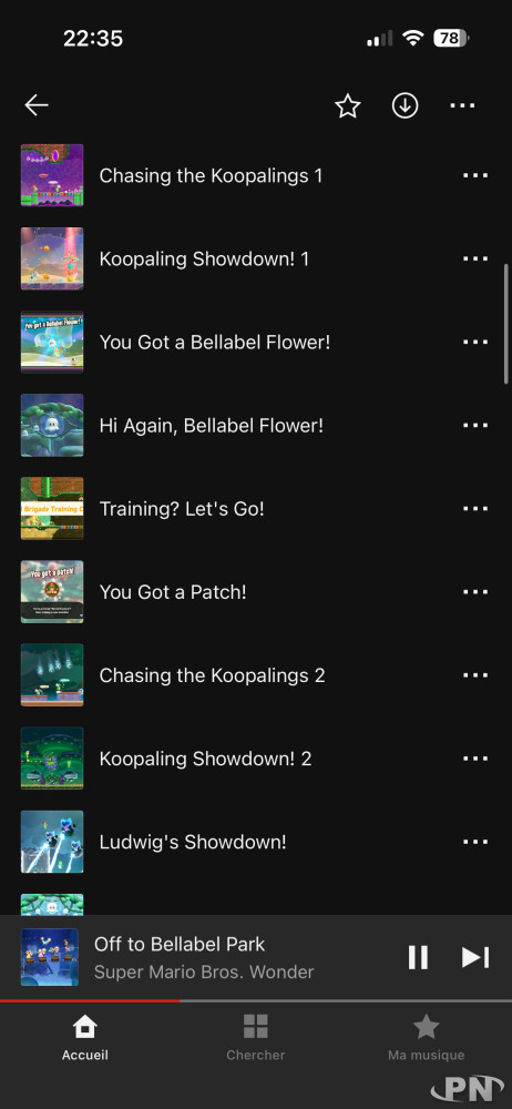 Liste des thèmes du DLC Rendez-vous au Parc Bellebal dans Nintendo Music
