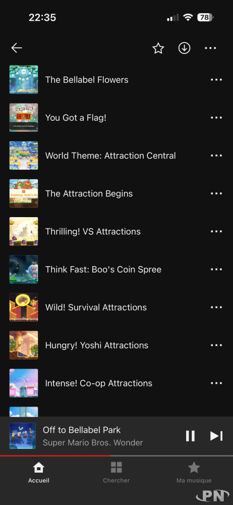 Liste des thèmes du DLC Rendez-vous au Parc Bellebal dans Nintendo Music