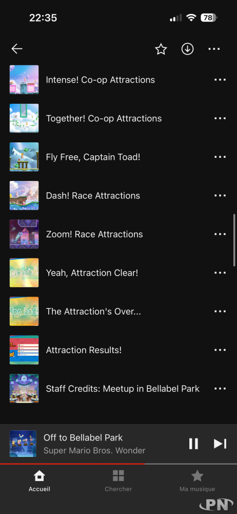 Liste des thèmes du DLC Rendez-vous au Parc Bellebal dans Nintendo Music